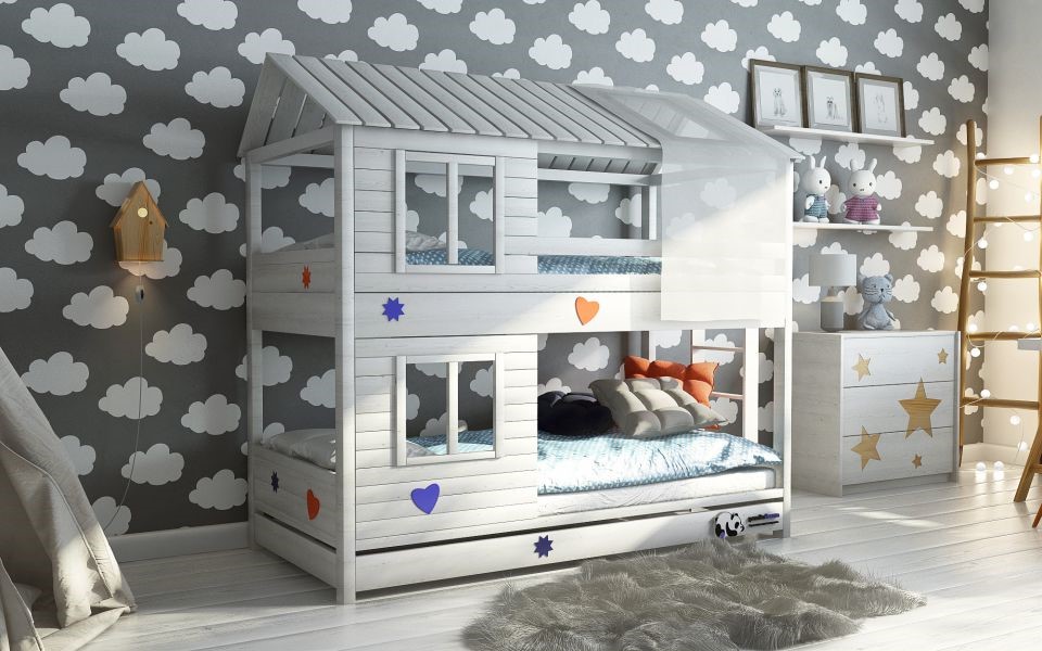 Двухъярусная детская кровать–домик